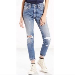 Levis 501 Skinny Jeans Pacific Ocean Blue